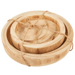 Set of Wooden Plates - Natural