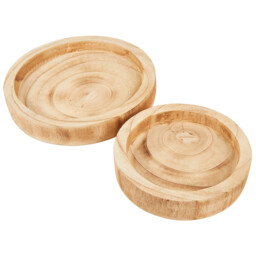 Set of Wooden Plates - Natural - thumbnail 3