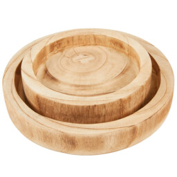 Set of Wooden Plates - Natural - thumbnail 2