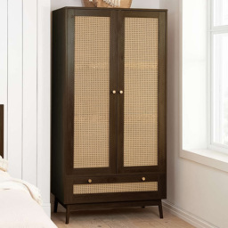Croxley 2 Door Single Drawer Rattan Wardrobe