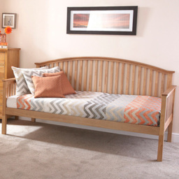 GFW Madrid Single Oak Wood Wooden Day Bed
