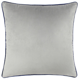 Paoletti Meridian Silver Navy Velvet Cushion - thumbnail 1