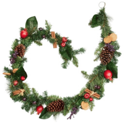 Samuel Alexander 180cm Festive Spice Garland with Pinecones and Faux Dried Fruit