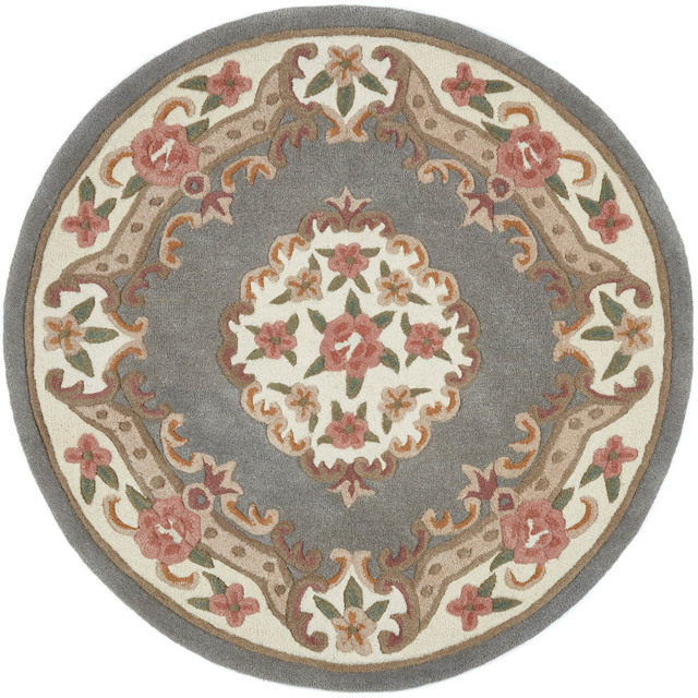 Origins Shensi Grey Wool Round Rug 120cm - image 1