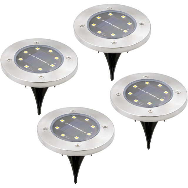 GardenKraft 4 Pack Bright White Solar Ground Light - image 1