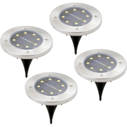 GardenKraft 4 Pack Bright White Solar Ground Light - thumbnail 1