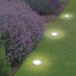 GardenKraft 4 Pack Bright White Solar Ground Light - thumbnail 2