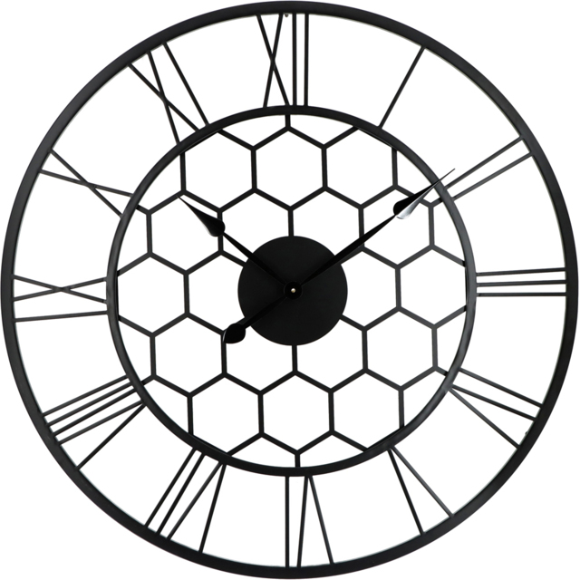 Charles Bentley Stanwick 90cm Black Round Skeleton Indoor and Outdoor Wall Clock - image 1