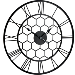 Charles Bentley Stanwick 90cm Black Round Skeleton Indoor and Outdoor Wall Clock - thumbnail 4