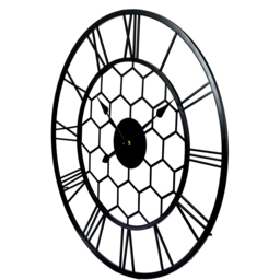 Charles Bentley Stanwick 90cm Black Round Skeleton Indoor and Outdoor Wall Clock - thumbnail 3
