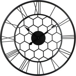 Charles Bentley Stanwick 90cm Black Round Skeleton Indoor and Outdoor Wall Clock