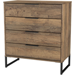 Crowndale Hong Kong 4 Drawer Vintage Oak Chest of Drawers Ready Assembled - thumbnail 2