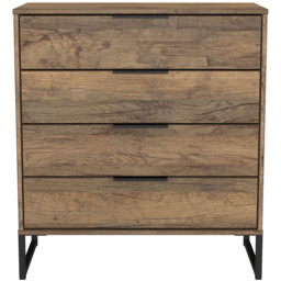 Crowndale Hong Kong 4 Drawer Vintage Oak Chest of Drawers Ready Assembled - thumbnail 3