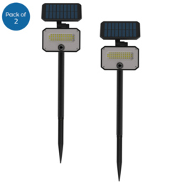 ENER-J 2 Pack 8W PIR Solar Floodlight with Remote
