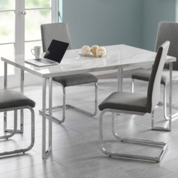 Julian Bowen Positano 4 Seater Marble and Chrome Dining Table