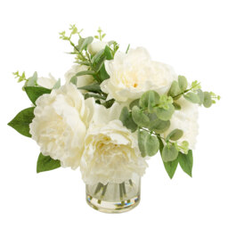 Peony and Rose Vase Arrangement Cream - thumbnail 3