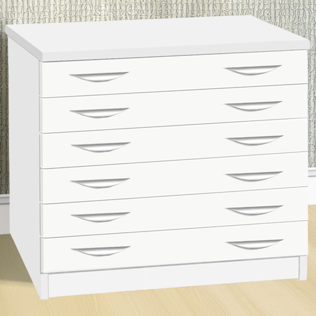 R White Cabinets White 6 Drawer Chest of Drawers - image 1
