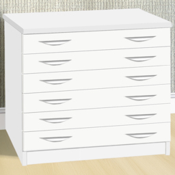 R White Cabinets White 6 Drawer Chest of Drawers - thumbnail 1