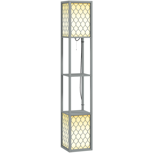 Portland Grey 2 Shelf 2 Light Floor Lamp - image 1