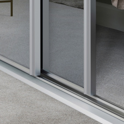 Spacepro Single Panel Dove Grey Frame Mirror Sliding Door 2220 x 914mm - thumbnail 4