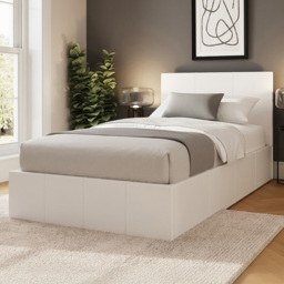 GFW White Single Side Lift Ottoman Bed
