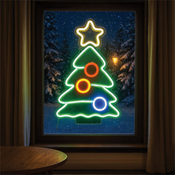 Xmas Haus Neon LED Christmas Tree 29 x 17cm - thumbnail 3
