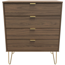 Crowndale Hong Kong 4 Drawer Carini Walnut Chest of Drawers Ready Assembled - thumbnail 3