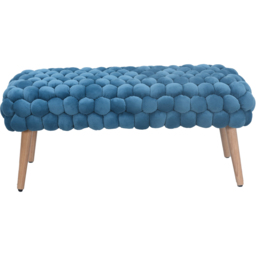 Artemis Home Cushla Blue Bubbly Velvet Large Footstool - thumbnail 2