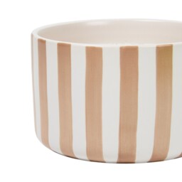 Beige Striped Ceramic Candle - thumbnail 4