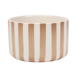 Beige Striped Ceramic Candle - thumbnail 2