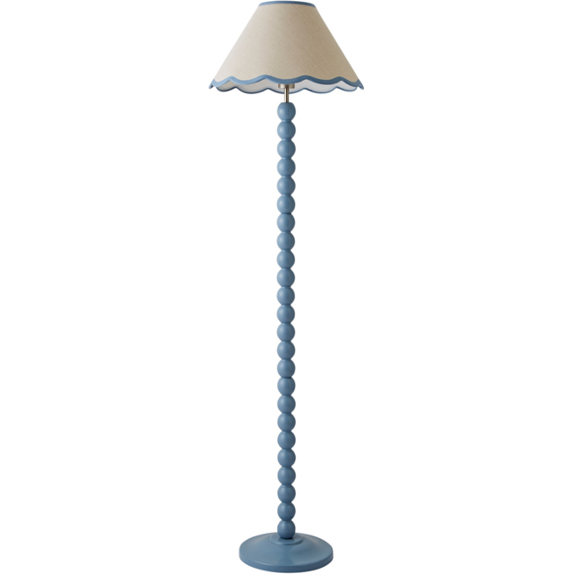 ValueLights Bobbins Blue Scallop Shade Powder Blue LED Floor Lamp - image 1