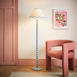 ValueLights Bobbins Blue Scallop Shade Powder Blue LED Floor Lamp - thumbnail 2