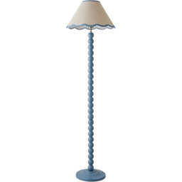 ValueLights Bobbins Blue Scallop Shade Powder Blue LED Floor Lamp - thumbnail 1