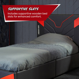 X Rocker Cerberus MKII Carbon Red Single Ottoman Gaming Bed - thumbnail 3