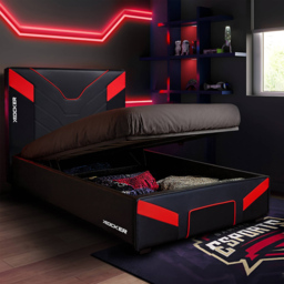 X Rocker Cerberus MKII Carbon Red Single Ottoman Gaming Bed
