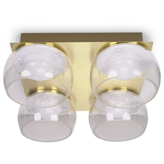 ValueLights Alissa Brushed Gold LED 4 Way Ceiling Light with Smoked Glass - image 1