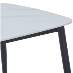 Core Products Aspen 4 Seater Rectangular Dining Table Gloss White Sintered Stone and Black - thumbnail 4