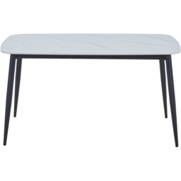 Core Products Aspen 4 Seater Rectangular Dining Table Gloss White Sintered Stone and Black - thumbnail 2