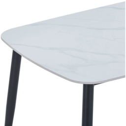 Core Products Aspen 4 Seater Rectangular Dining Table Gloss White Sintered Stone and Black - thumbnail 3