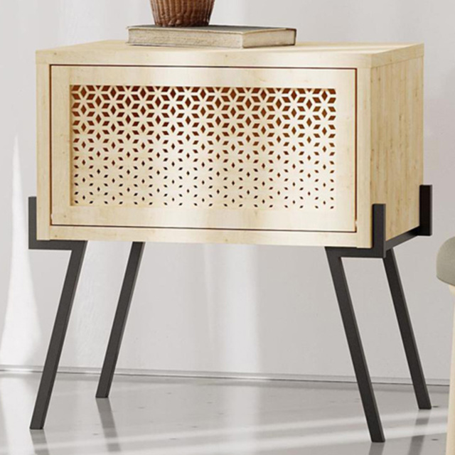 FWStyle Naive Oak Single Door Bedside Table