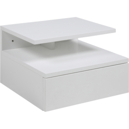 Florence Ashlan Single Drawer White Bedside Table - thumbnail 3
