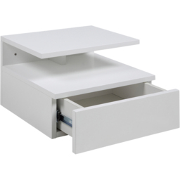 Florence Ashlan Single Drawer White Bedside Table - thumbnail 2