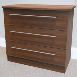 Crowndale Sherwood Noche Walnut 3 Drawer Chest of Drawers