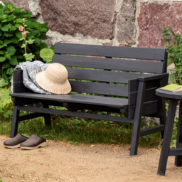 AMATA Usma 2 seater Black Lounge Bench - thumbnail 1