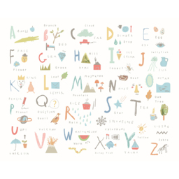 Origin Murals Children's Alphabet Illustrations Pastel Wall Mural - thumbnail 2