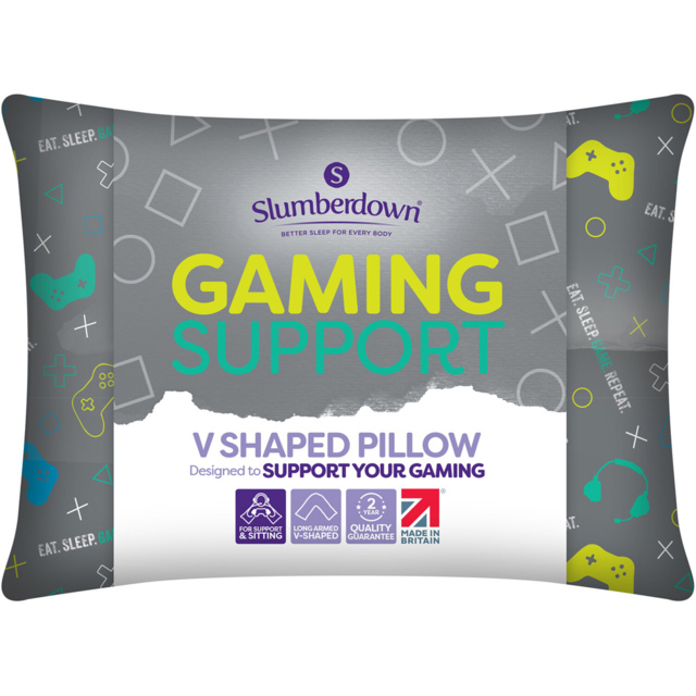 Slumberdown Gaming V Shaped Pillow Green - image 1