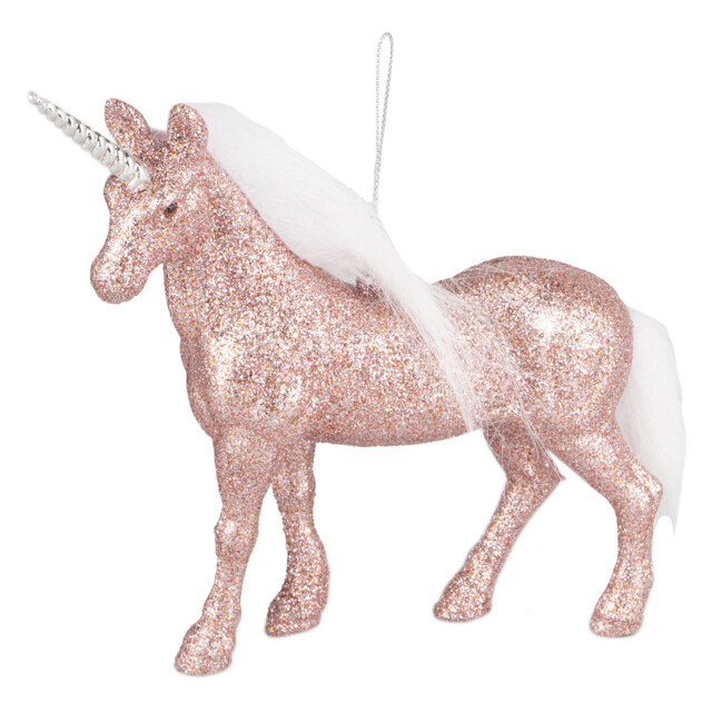 Pink Sparkle Unicorn Christmas Bauble