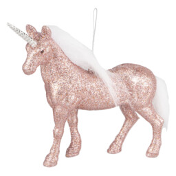 Pink Sparkle Unicorn Christmas Bauble