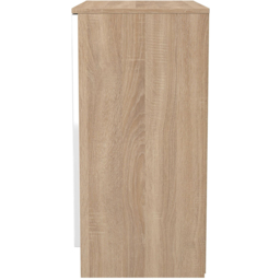 Crowndale Milan White Gloss and Bardolino Oak 2 Door Cabinet Ready Assembled - thumbnail 3