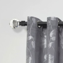 New Edge Blinds Cristalla Black Extendable Eyelet Metal Curtain Pole Set 160-300cm - thumbnail 2